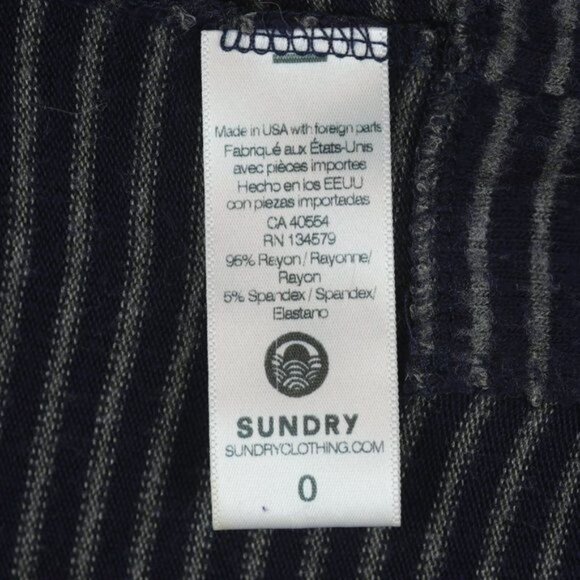 Sundry Women's Size Extra Small Blue White Striped Side Tie Scoop Neck Sweater - Picture 7 of 8